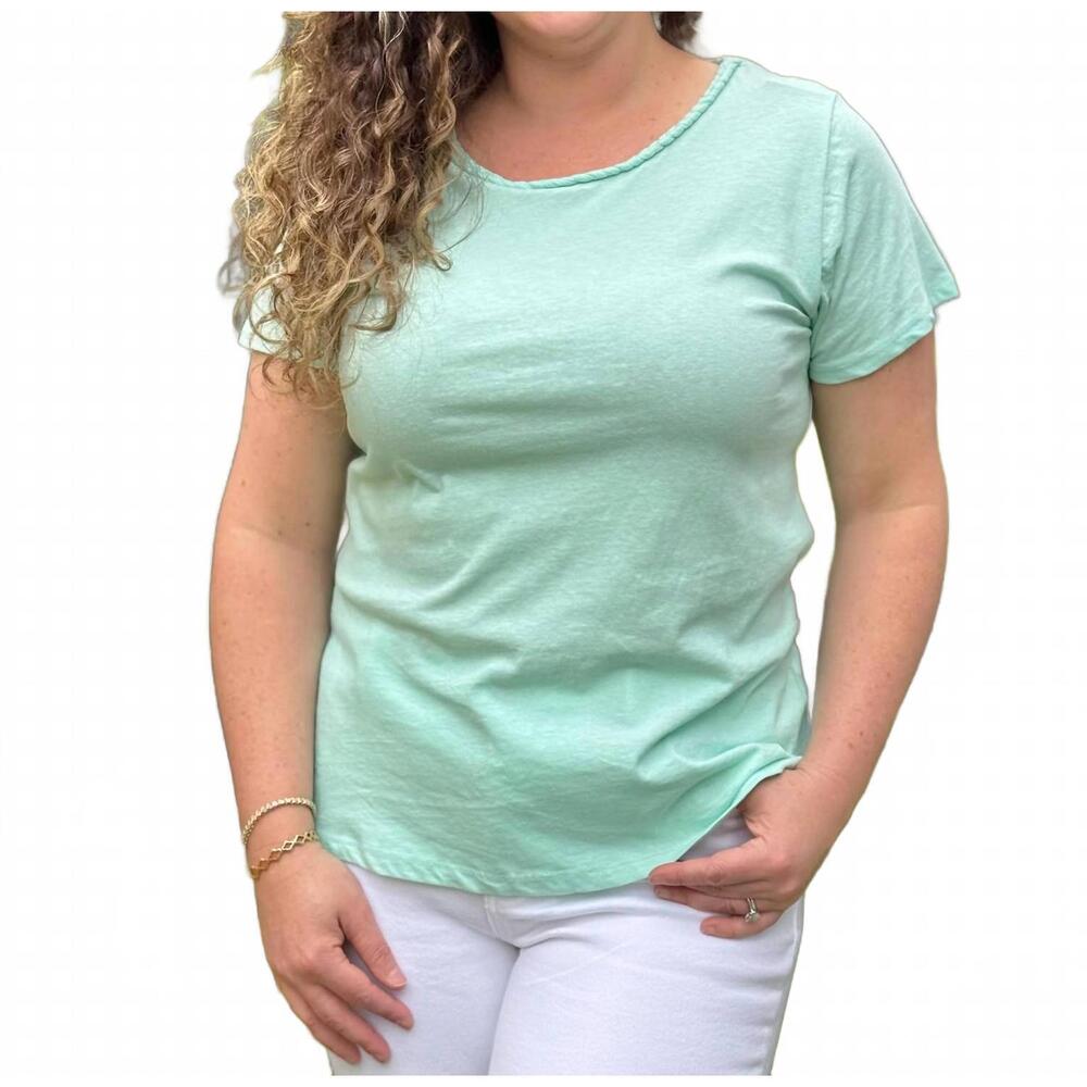 NEW HATLEY braided neck tee in aruba blue